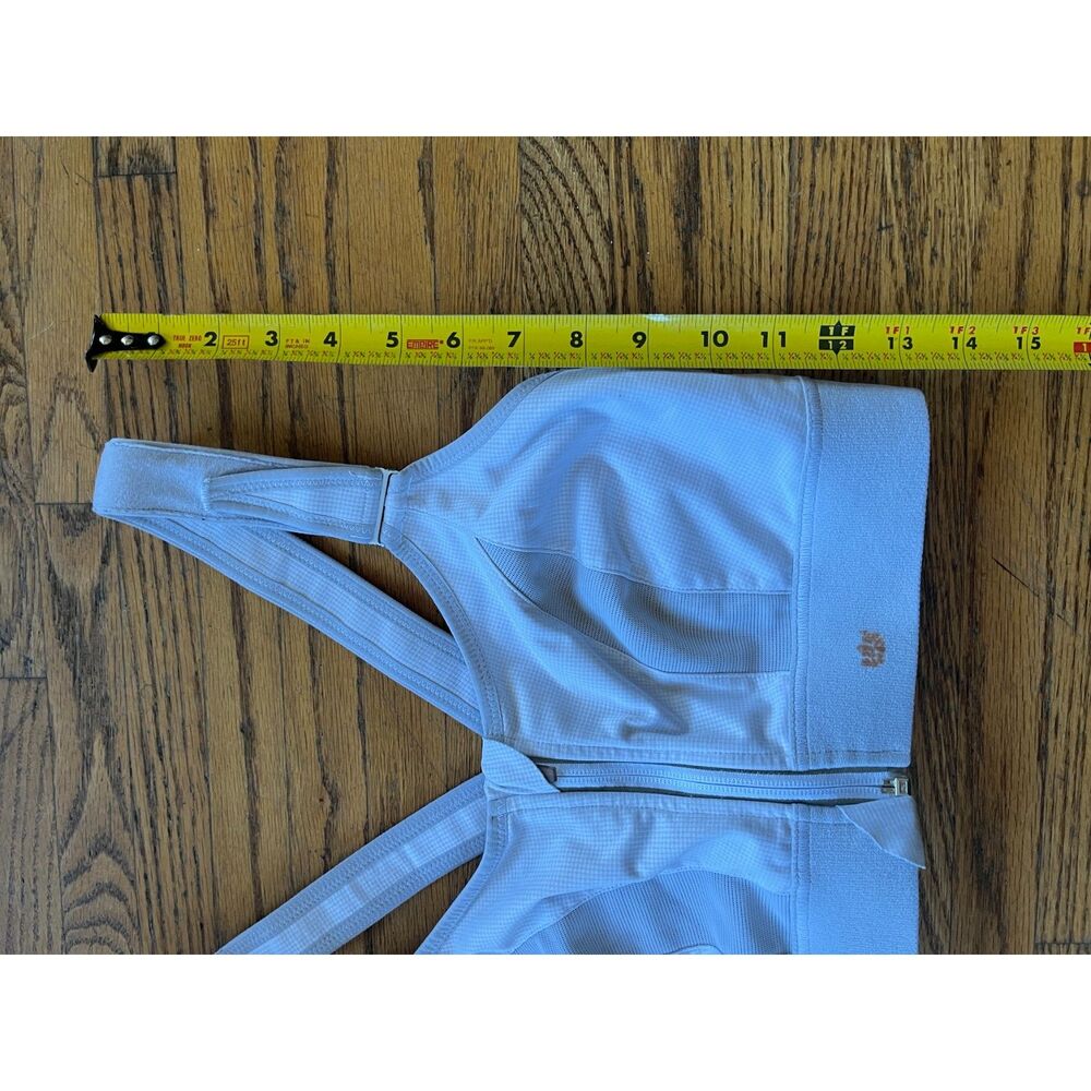 SHEFIT White Strap Sports Bra Zip Top Women's Size Large - Picture 7 of 9